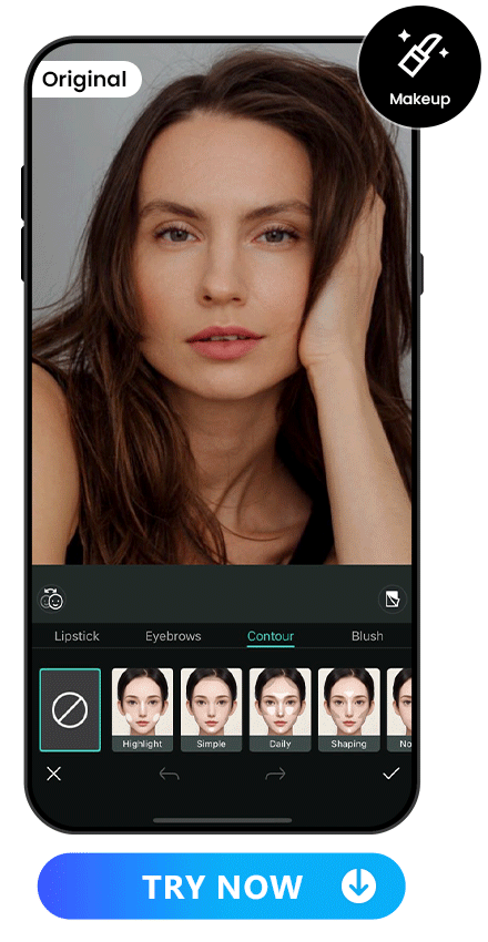 apply exquisite contour style to a woman's photo